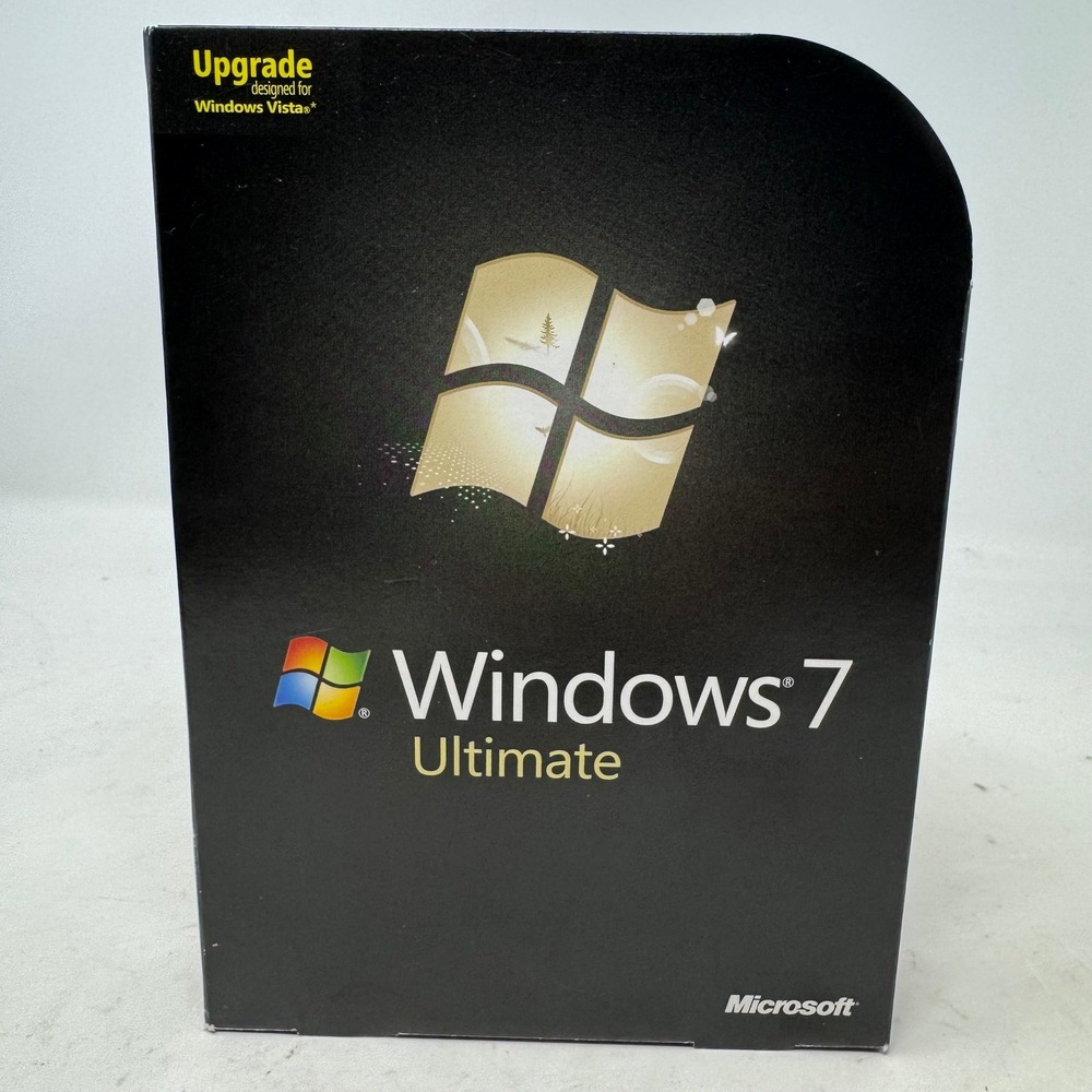 Microsoft Windows 7 Ultimate Upgrade Retail Box 32/64-bit DVDs with Product Key